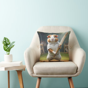 Cricket Craze: The Guinea Pigs Big Match Throw Pillow