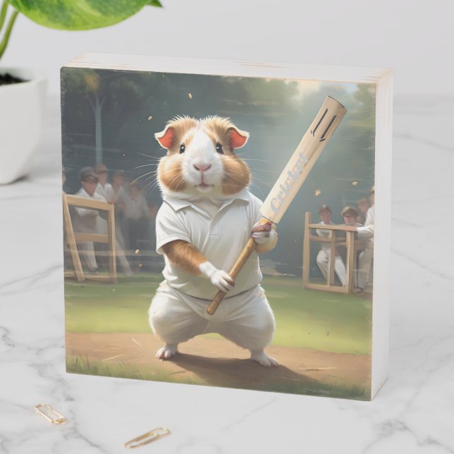Cricket Craze: The Guinea Pigs Big Match, Wooden Box Sign (In Situ Horizontal)