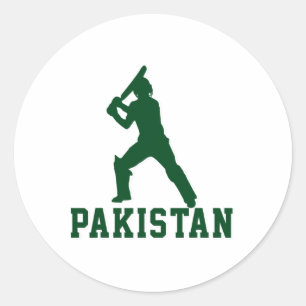 Cricket Cricketer Tsman Pakistan Sports Gift Classic Round Sticker
