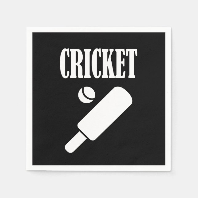 Cricket Cusomize Personalize Name, Number or Team Napkins (Front)