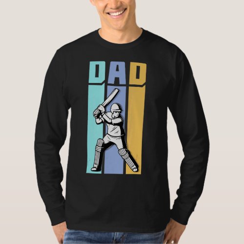 Cricket Dad Sport Jersey Cricket Ball Shoes Father T-Shirt