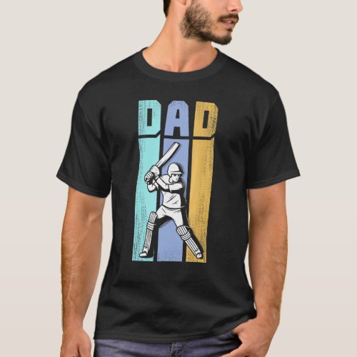 Cricket Dad Sport Jersey Cricket Ball Shoes Father T_Shirt