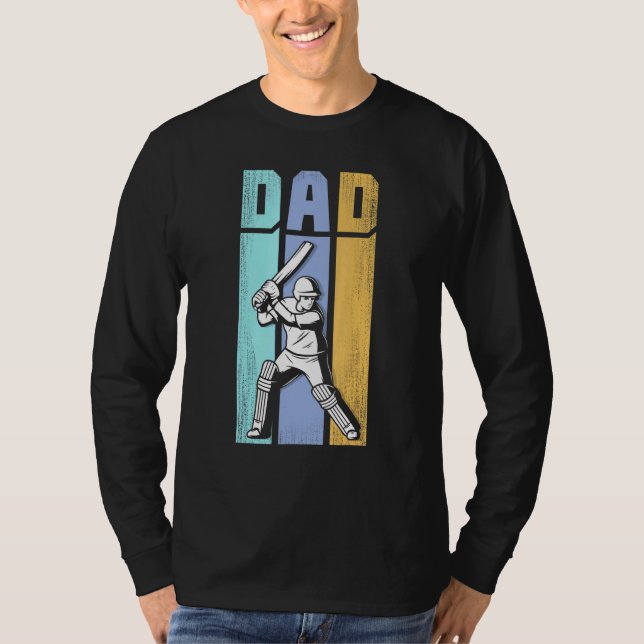 Cricket Dad Sport Jersey Cricket Ball Shoes Father T-Shirt (Front)
