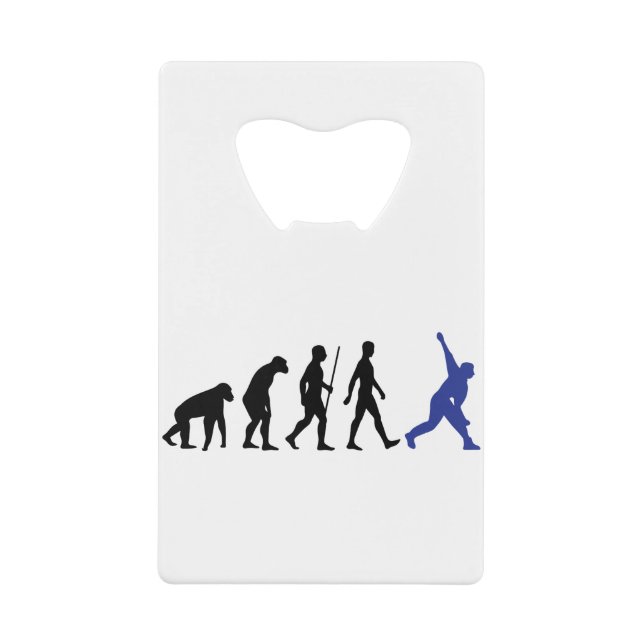 Cricket Evolution Bowler Batsman Player Fans Credit Card Bottle Opener (Front)