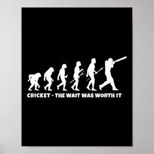Cricket Evolution For Cricket Sports Player Funny Poster