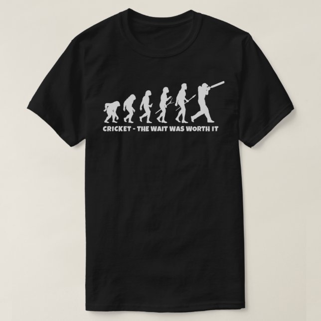 Cricket Evolution for Cricket Sports Player Funny  T-Shirt (Design Front)