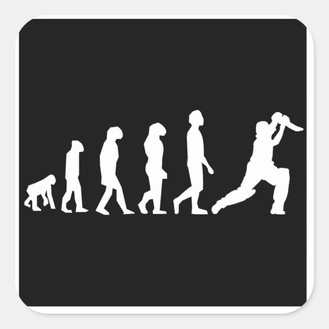 Cricket Evolution Square Sticker (Front)