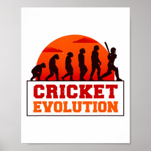 Cricket Evolutionn Funny Sport Fan Cricketer Novel Poster