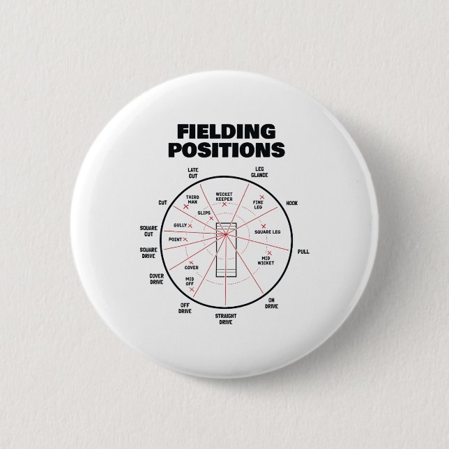 Cricket Fielding Positions Shirt Fielder Cricket  Button (Front)