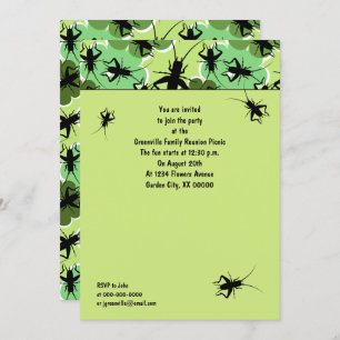 Cricket Floral Pattern Family Picnic Invitation