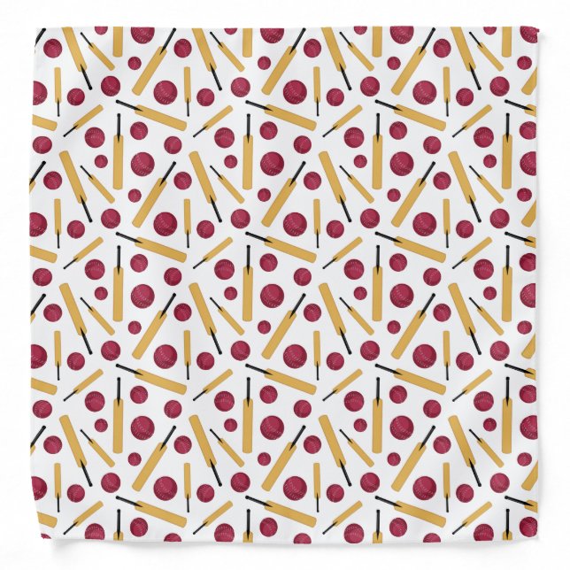 Cricket Game Cricketer Bats and Balls Bandana (Front)
