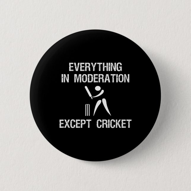 Cricket Game - Funny Moderation - Player  Button (Front)