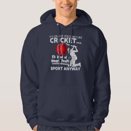 Cricket Game Funny Smart Player  Hoodie