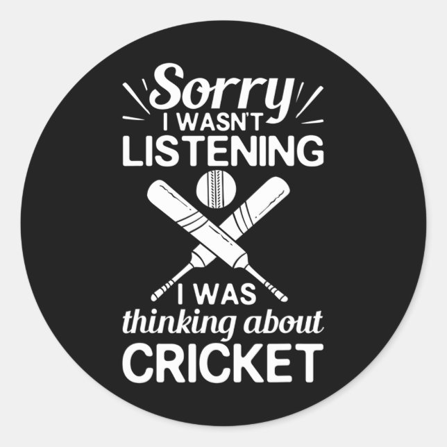 Cricket Game Player Ll T Coach Cricketer  Classic Round Sticker (Front)