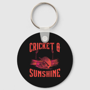 Cricket Game Sports Cricket Player Cricket And Sun Keychain