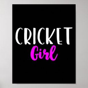 Cricket Girl Player Women Funny Cute  Poster