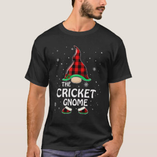 Cricket Gnome Buffalo Plaid Matching Family Christ T-Shirt