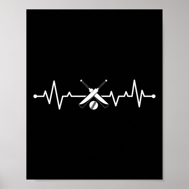 Cricket Heartbeat Heart Cricket Player  Poster (Front)