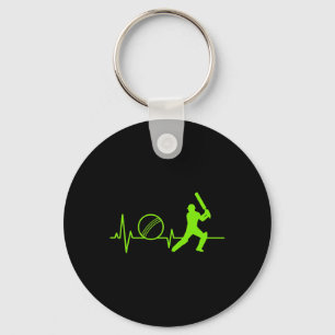 Cricket Heartbeat Tee Pulse Tsman Design For Playe Keychain