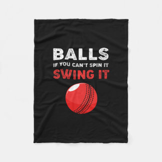 Cricket If You Cant Spin It Swing It Funny Cricket Fleece Blanket