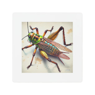 Cricket in Watercolor 071124IREF246 - Watercolor Metal Print