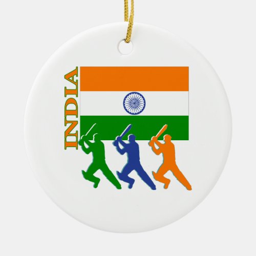 Cricket India Ceramic Ornament