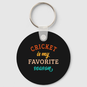 Cricket Is My Favorite Season Cricket Lover Retro  Keychain