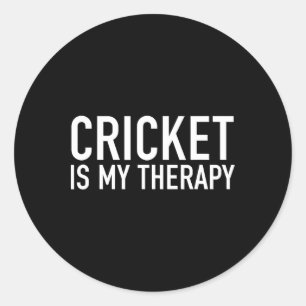 Cricket Is My Therapy Cricket Fans Lovers Gift Ide Classic Round Sticker