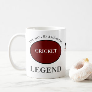 Cricket Legend Monogram Add Your Name Birthday Coffee Mug