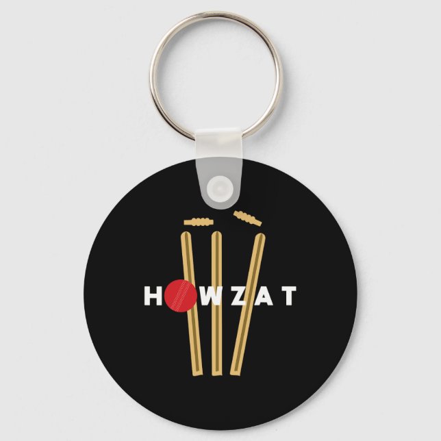 Cricket Ll Wickets Bowler Funny Out Shouting Sloga Keychain (Front)