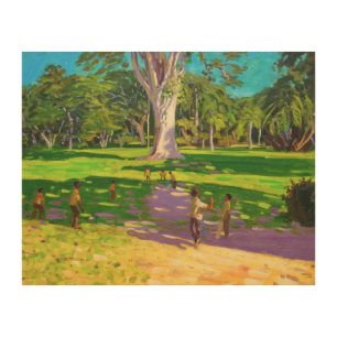 Cricket match Botanical Gardens Dominica Wood Wall Art
