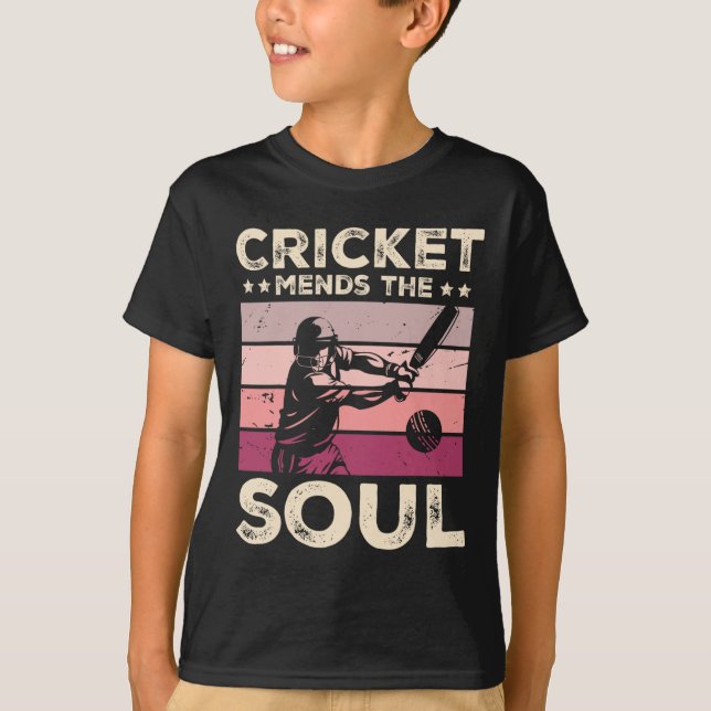 Cricket Mends The Soul  T-Shirt (Front)