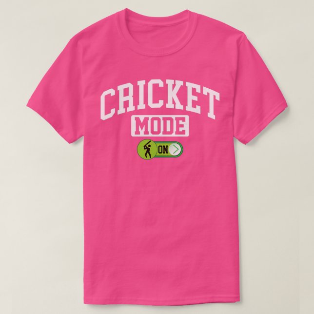 Cricket Mode on Funny Cricket Player Coach T-Shirt (Design Front)