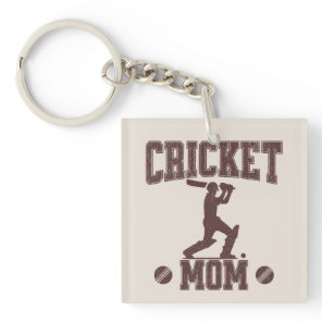 Cricket Mom Sports Enthusiast Cricket Lover Mother Keychain