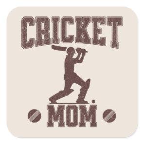 Cricket Mom Sports Enthusiast Cricket Lover Mother Square Sticker