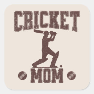 Cricket Mom Sports Enthusiast Cricket Lover Mother Square Sticker
