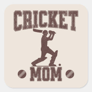 Cricket Mom Sports Enthusiast Cricket Lover Mother Square Sticker