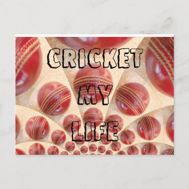 Cricket My Life I love Cricket sport Postcards (Front)