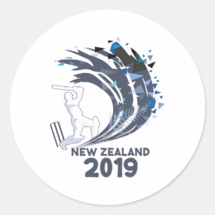 Cricket New Zealand Classic Round Sticker