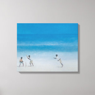 Cricket on the beach 2012 canvas print