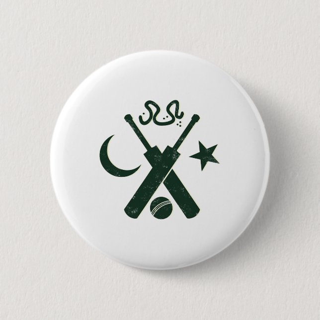 Cricket Pakistan (yellow Star Urdu)  Button (Front)