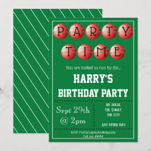 Cricket Party Invitation Editable