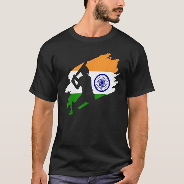 Cricket Patriotic India Sports Jersey Gift T-Shirt (Front)