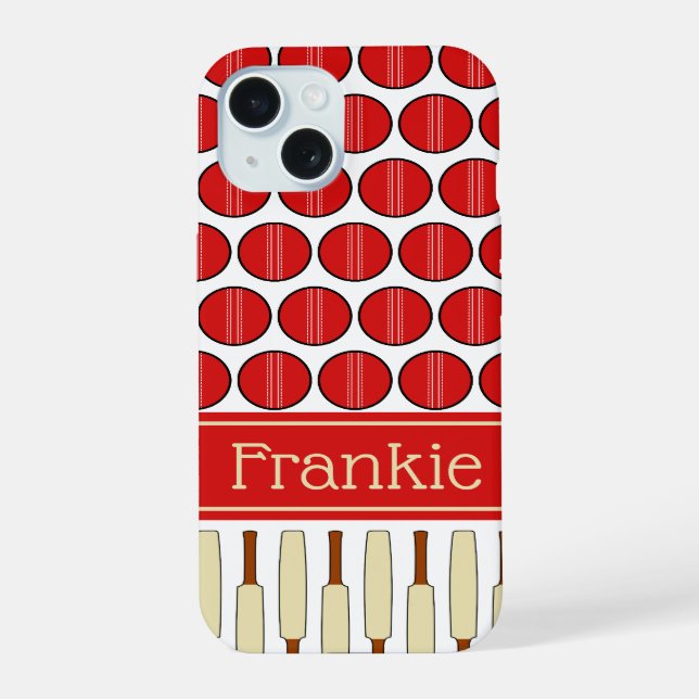 Cricket patterned custom name iphone case (Back)