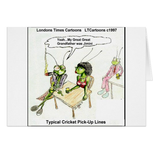 Cricket Pick-Up Lines Funny Cards (Front Horizontal)
