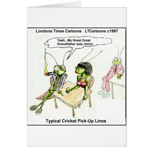 Cricket Pick-Up Lines Funny Cards (Front)