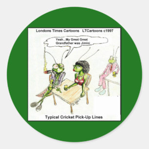Cricket Pick-Up Lines Funny Classic Round Sticker