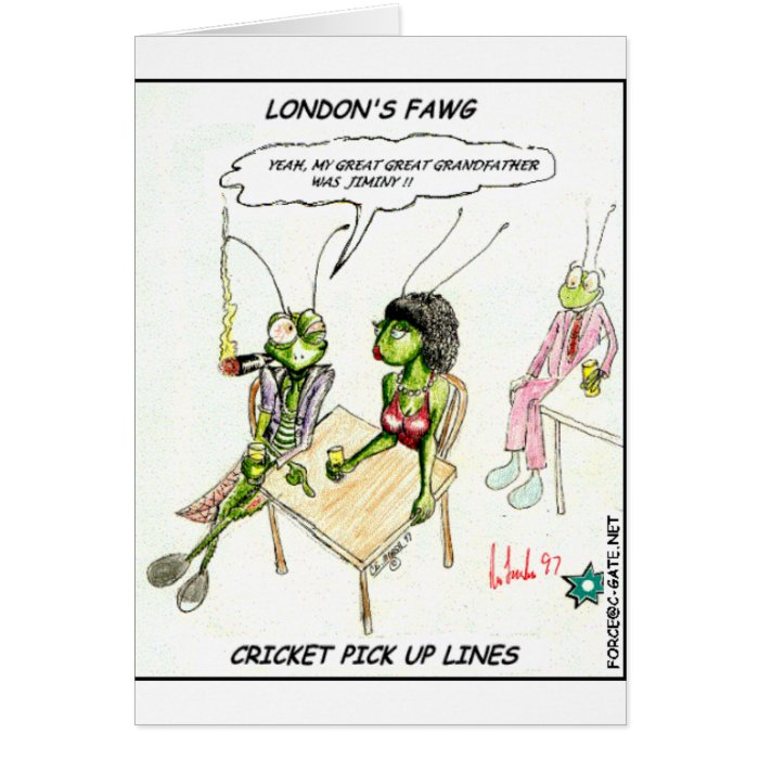 Cricket Pick Up Lines Funny Gifts Tees Collectible Greeting Card