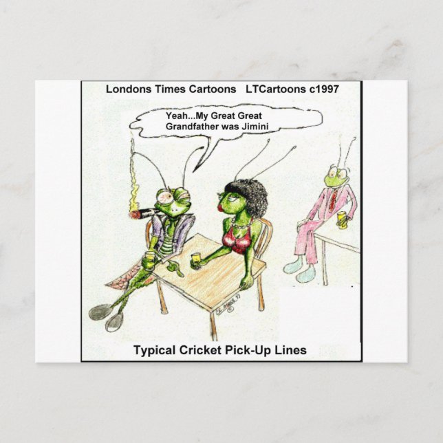 Cricket Pick-Up Lines Funny Postcard (Front)
