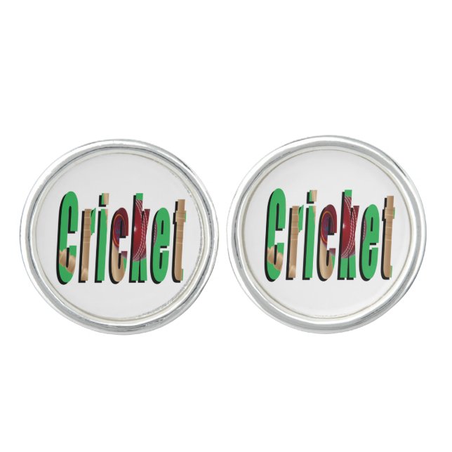 Cricket Picture Logo, Cufflinks (Front)